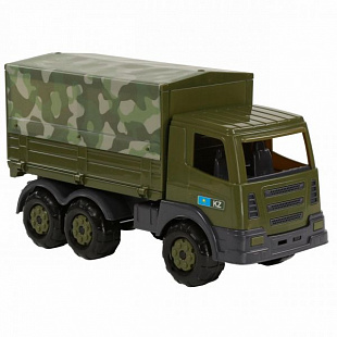 Автомобиль Полесье Престиж бортовой тентовый военный (KZ) 70043