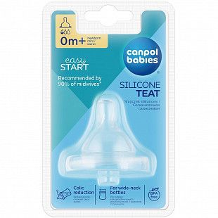 Соска Canpol babies Силиконовая Круглая для бутылочки с широким горлышком Мини поток 0-3 мес 21/719