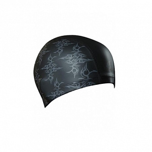 Шапочка для бассейна (плавания) взрослая Mad Wave PU Printed Coated Tattoo black