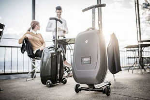 Чемодан-самокат Micro Luggage ML0005 Black