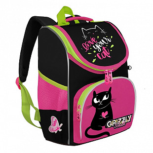 Рюкзак школьный с мешком GRIZZLY RAm-184-8 /1 black/pink