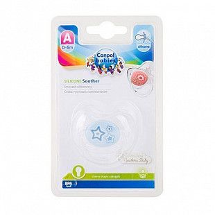 Пустышка силиконовая круглая 0-6 мес. Canpol babies Newborn Baby (22/562) blue