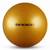 Мяч для художественной гимнастики Indigo металлик 400 г IN118 19 см с блестками gold