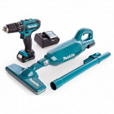 Аккумуляторная дрель-шуруповерт Makita DF 331 DWYE + пылесос CL106FDZ CLX213X1