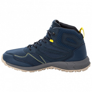 Водонепроницаемые кроссовки мужские Jack Wolfskin Woodland Texapore Mid M dark blue / lime