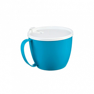 Кружка Idea для супа 0,7 л с крышкой М1214 turquoise