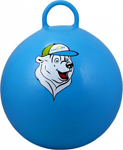 Мяч-попрыгун, для фитнеса (фитбол) Starfit Медвеженок с ручкой GB-403 65 см blue
