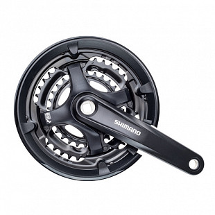 Система под квадрат Shimano fc-ty701 175мм 48/38/28T с защитой с фиксирующим болтом black ZSM70079