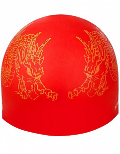 Шапочка для бассейна (плавания) взрослая Mad Wave CHINA red/yellow