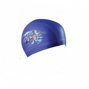 Шапочка для бассейна (плавания) детская Mad Wave Mad Team Printed PU Coated blue