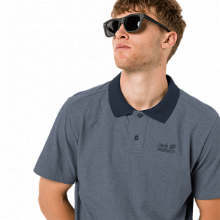 Поло мужское Jack Wolfskin Pique Polo Men night blue