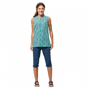 Рубашка женская Jack Wolfskin Sonora Maori Sleeveless W aqua all over