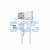 USB кабель Rexant microUSB, 1 м шнур white (угловые разьемы) 18-7027-9