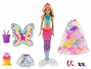 Игровой набор Barbie Сказочная принцесса-фея-русалка FMV91 FJD08