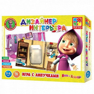 Игра настольная Vladi Toys Дизайнер интерьера Маша и Медведь VT2305-03