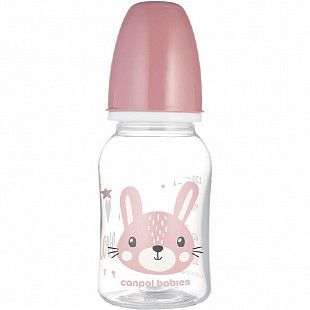 Бутылочка для кормления Canpol babies HAPPY ANIMALS с узким горлышком 120 мл., 0+ мес. (11/851) pink new