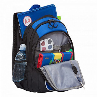 Рюкзак школьный GRIZZLY RB-152-1 /2 black/blue