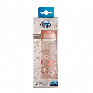 Антиколиковая бутылочка для кормления Canpol babies Easystart NEWBORN BABY с широким горлышком 240 мл., 3 мес.+ (35/217_pin) pink