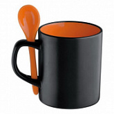 Кружка с ложечкой 300мл 8740410 Black/Orange