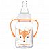 Бутылочка для кормления Canpol babies CUTE ANIMALS с ручками и узким горлышком 120 мл., 3 мес.+ (11/823) orange new