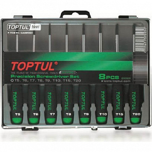 Набор отверток для точных работ Toptul 8 штук T5-T20 GAAW0801