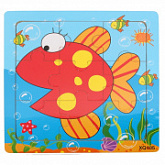 Деревянный пазл-рамка Рыжий Кот Рыбка ИД-9959