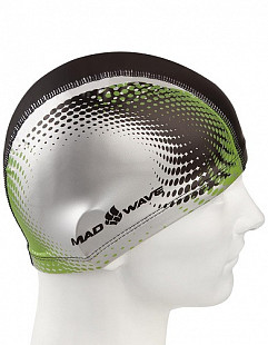 Шапочка для бассейна (плавания) взрослая Mad Wave PU Coated Dots gray