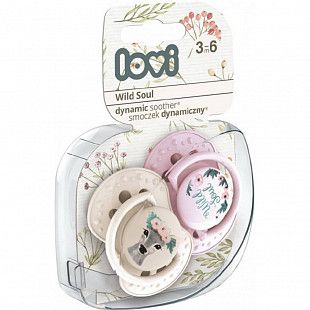 Пустышка силиконовая 3-6 мес. симметричной формы, динамическая LOVI Wild Soul (22/883girl) 2 шт.