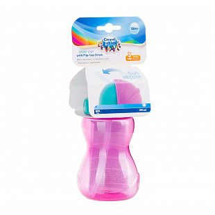 Поильник Canpol babies спортивный со складывающейся трубочкой 12м+ 270 мл (56/109_pin) pink