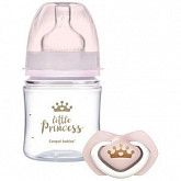 Набор Canpol babies Бутылочка для кормления 120 мл + пустышка силиконовая симметричная Little Princess (0311rus)