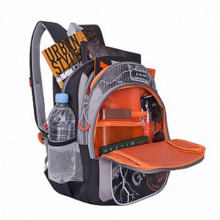 Рюкзак школьный GRIZZLY RB-964-4 /2 black/grey
