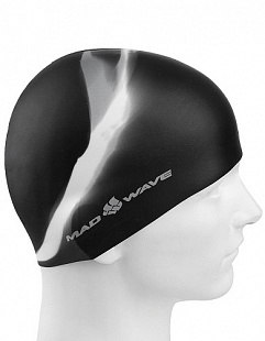 Шапочка для бассейна (плавания) взрослая Mad Wave Multi Adult black/white