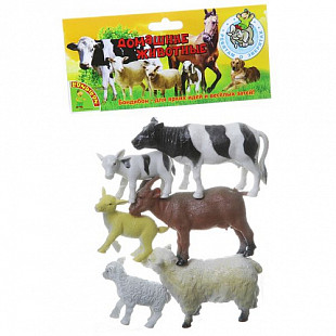 Набор животных Bondibon "Ребятам о Зверятах", домашние животные с детёнышами ВВ1606 (6 шт)