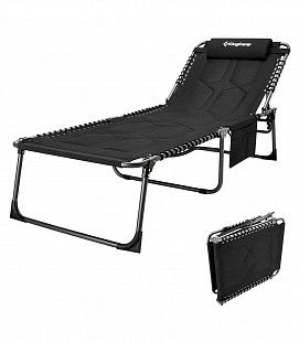 Шезлонг складной KingCamp Bavaria Cozy Cot 2021 black
