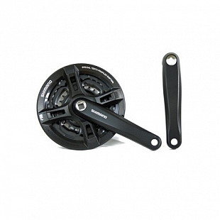 Шатуны под квадрат Shimano fc-m171 tourney 170мм 48/38/28t с защитой без болтов black ZSM70378
