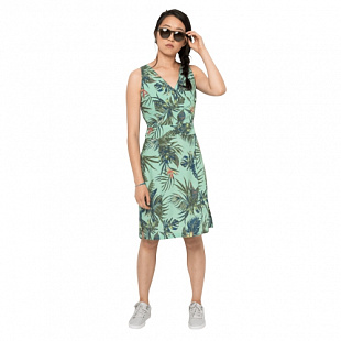 Платье летнее женское Jack Wolfskin Wahia Tropical Dress light jade all over
