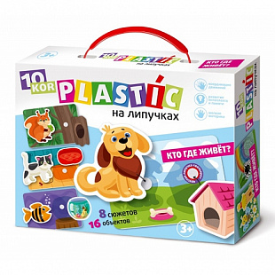 Пазл на липучках Десятое Королевство Кто где живет? 10kor Plastic 02866