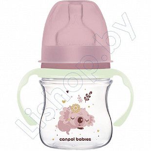 Антиколиковая бутылочка для кормления Canpol Babies Easystart Sleepy Koala с широким горлышком 120 мл, 0+ мес. (35/236_pin)