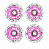 Комплект колес для роликов с подшипниками Ridex 64 мм white/pink