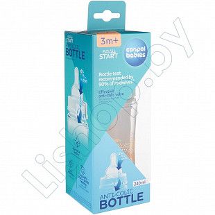 Антиколиковая бутылочка для кормления Canpol babies EasyStart Mountains с широким горлышком 240 мл 3 мес. + (35/243_gre)
