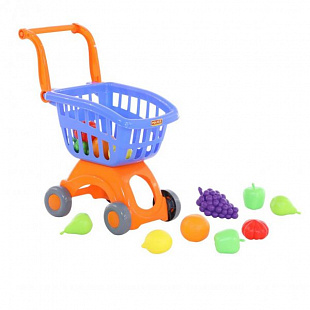 Игрушка Полесье Тележка Мини с набором продуктов 12 шт №15 71392
