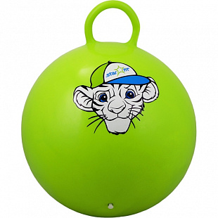 Мяч-попрыгун, для фитнеса (фитбол) Starfit Тигренок с ручкой GB-402 55 см green