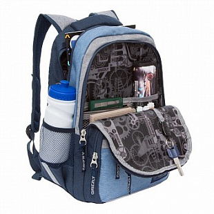 Рюкзак школьный GRIZZLY RB-054-7 /2 blue