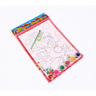 Раскраска со стразами Рыжий Кот Попугайчик Р-8803