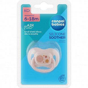 Пустышка Canpol babies силиконовая симметричная Newborn Baby 6-18 мес. (22/581_pin_new)