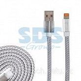 USB кабель Rexant для iPhone 5/6/7/8/X плоский шнур текстиль white 18-1979-9