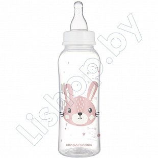 Бутылочка для кормления Canpol babies Cute Animals с узким горлышком 250 мл., 12+ мес. (11/841_pin)