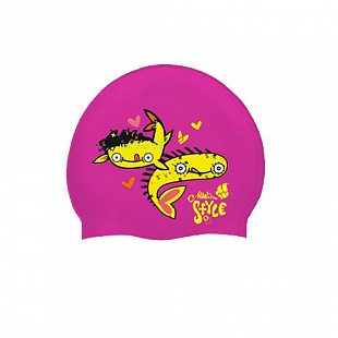Шапочка для бассейна (плавания) детская Mad Wave Fishy Silicone purple