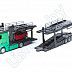 Автовоз Bburago Mercedes Benz Actros + машинка Bburago Ford Focus Combi (18-31456/18-31459) green