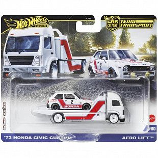 Машинка Hot Wheels Premium Team Transport '73 Honda Civic Custom & Aero Lift (FLF56 JBM36)